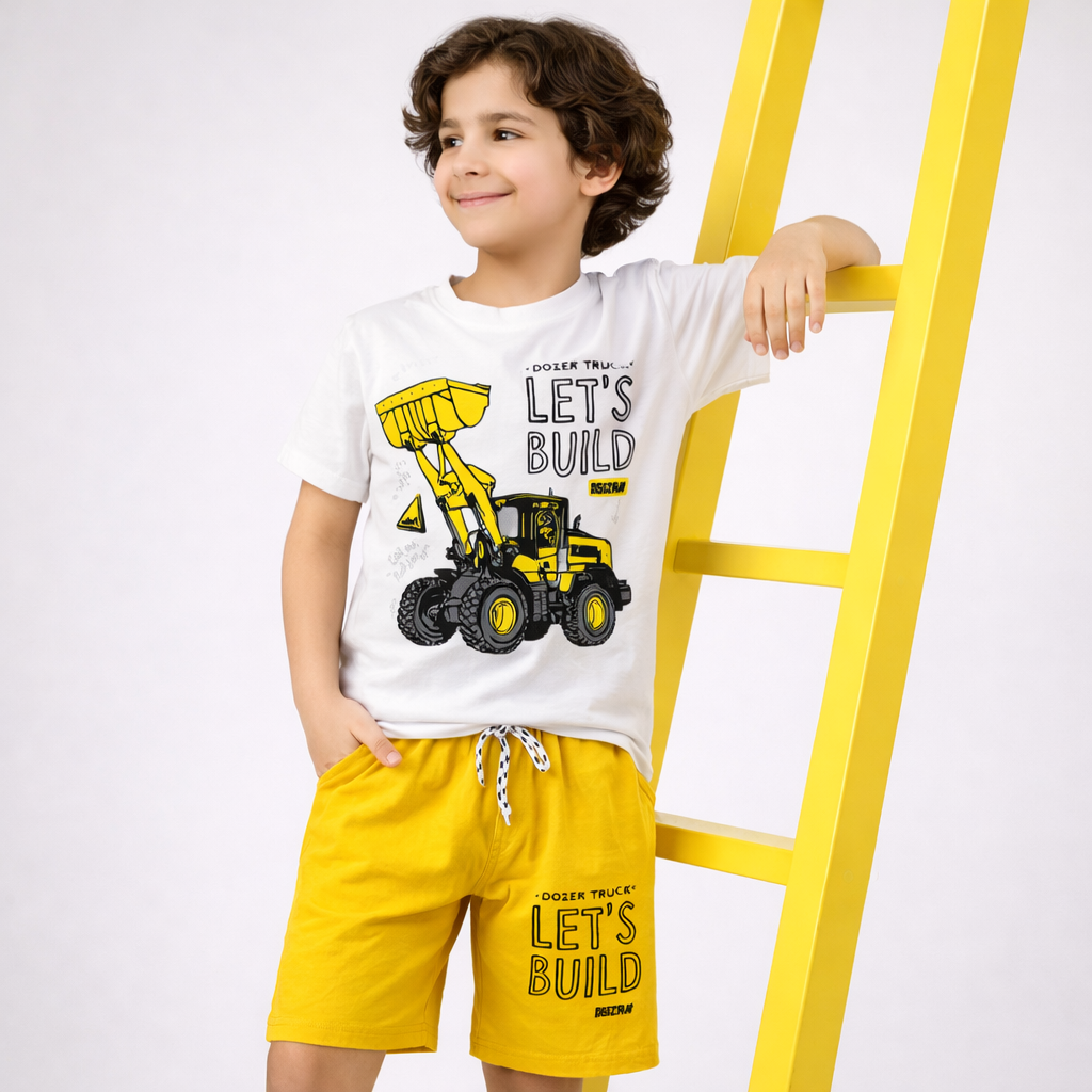 Dozer Truck: Shirt & Short Set -SN005 - Maa Sadqay