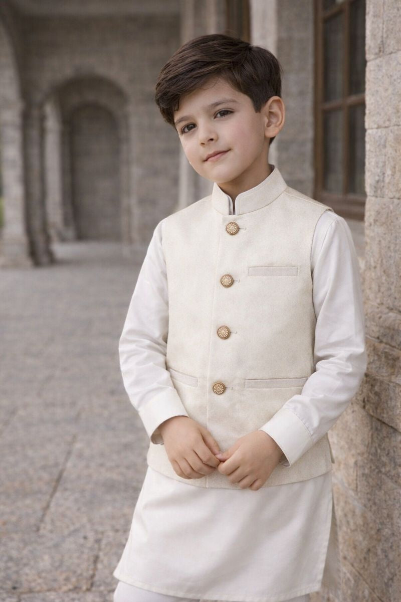 Boys Waistcoat -WHITE -WC25