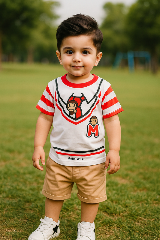 Kids Cotton T-Shirt & Shorts Set |Ape Gentleman -CS1101