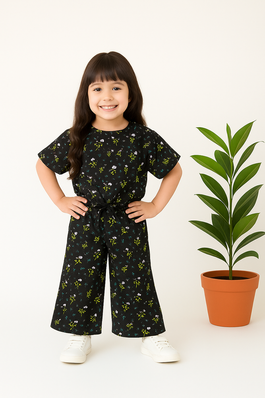 Wild Flowers-Crop-top with Bell Bottom -CT152