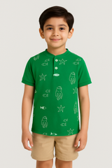 Sea Life Henley Polo Shirt  -HP014 - Maa Sadqay