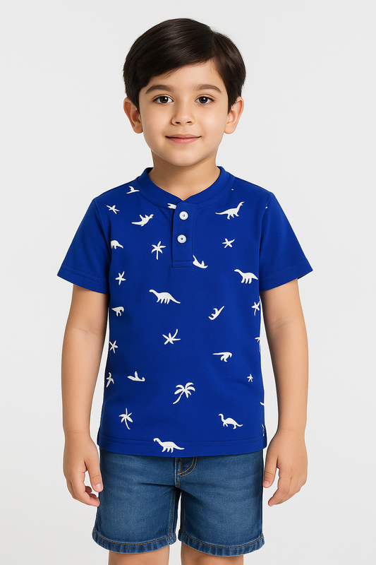 Dino Henley Polo Shirt  -HP006 - Maa Sadqay