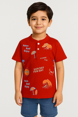 Summer Vibes Henley Polo Shirt  -HP017 - Maa Sadqay