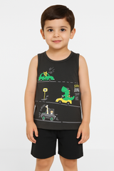 Dino Ride Sando Suit-Grey -SS03 - Maa Sadqay
