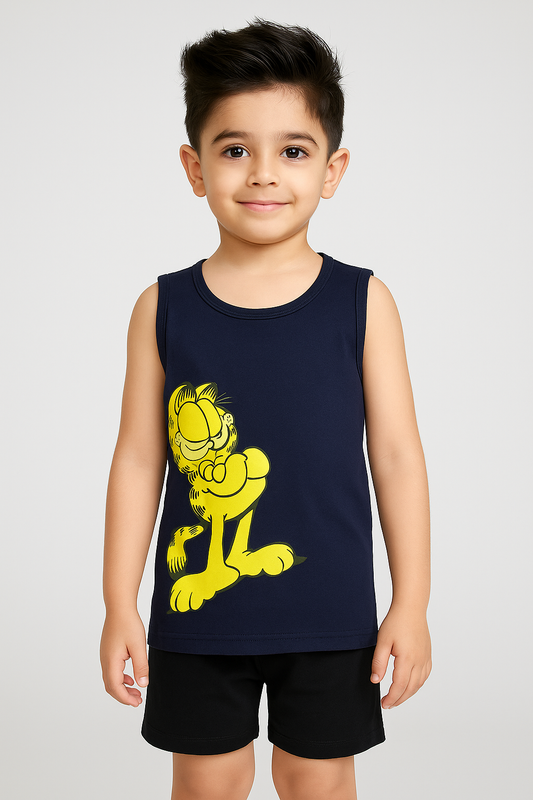 Garfield Sando/Tank Top -Navy -ST03 - Maa Sadqay