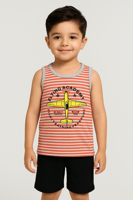 Pilot Sando/Tank Top -Printed Red -ST05 - Maa Sadqay