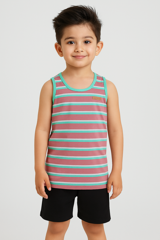 Striped Sando/Tank Top -Multi -ST09 - Maa Sadqay