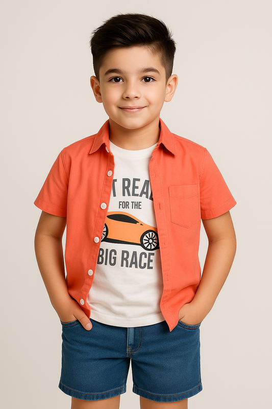 Peach Double Shirt - Big Race -DS108
