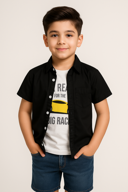 Black Double Shirt - Car -DS102