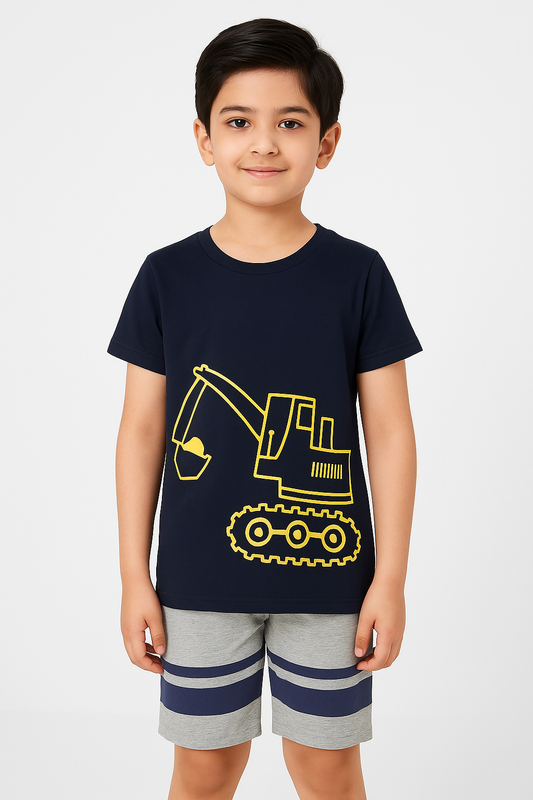 Navy Lifter: Shirt & Short Set -SN006 - Maa Sadqay