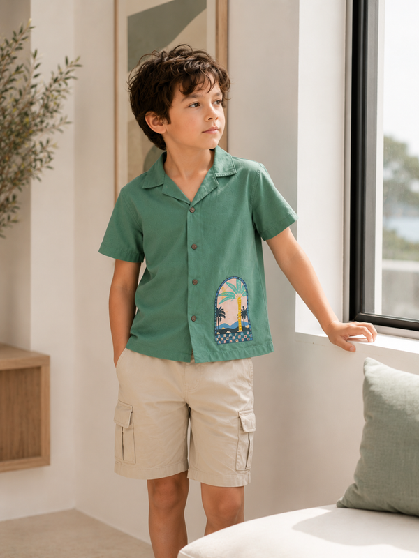 Boys Premium Graphic Button-Down Shirt - BCOS1001