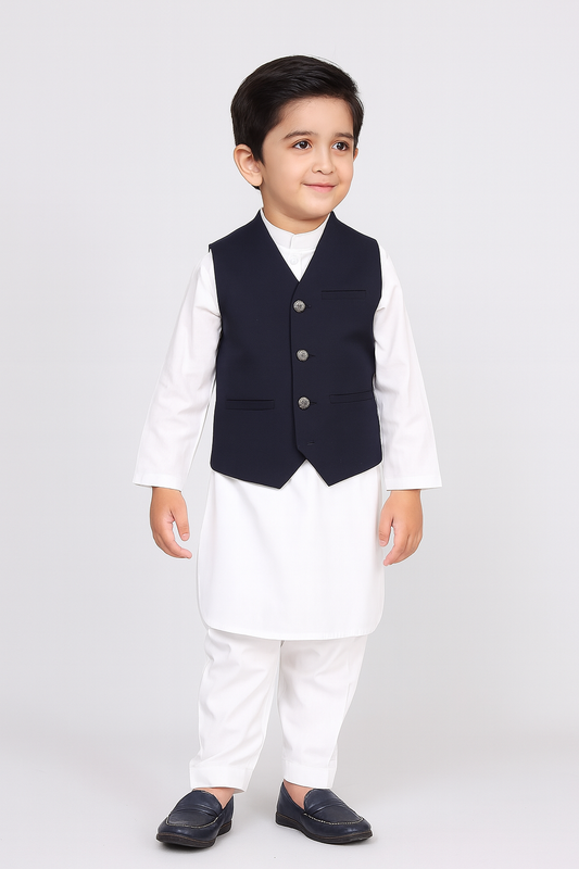 Boys Waistcoat V-Neck -Navy -WC12