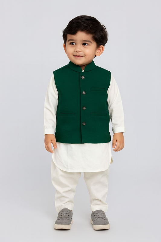 Boys Waistcoat Festive Green -WC23