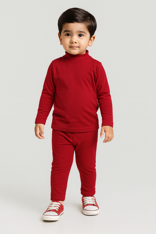 Warm Mock Neck Inner Suits (MAROON) - Maa Sadqay