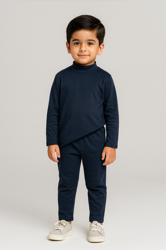 Warm Mock Neck Inner Suits (NAVY BLUE)
