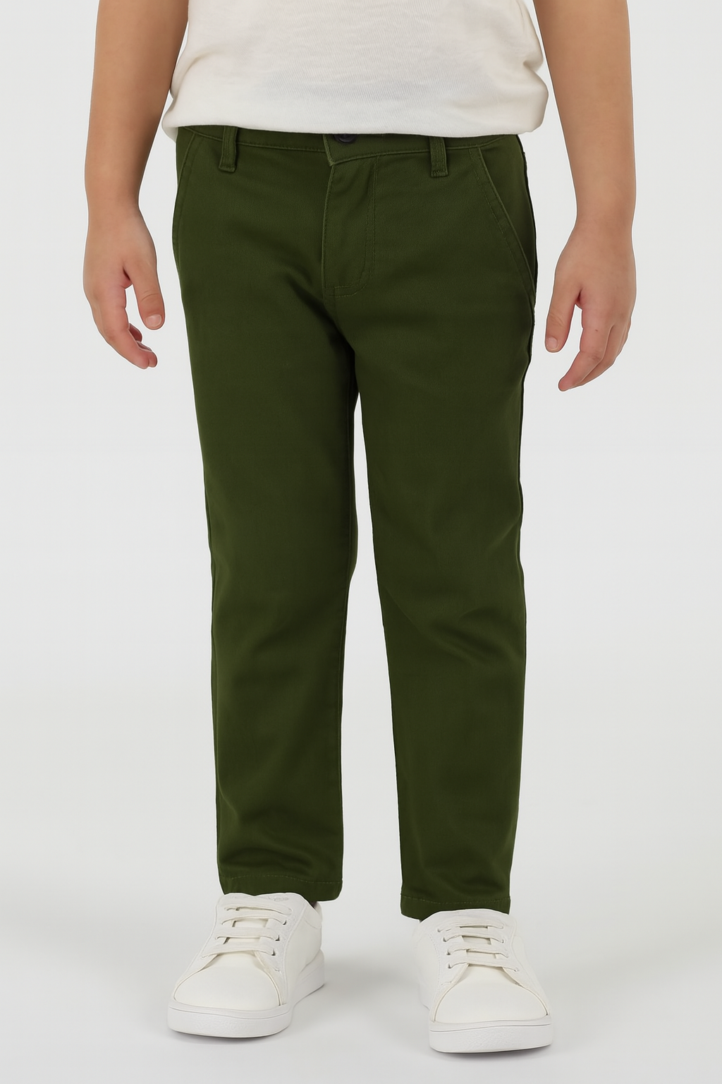 Sleek Cotton Pant-Olive - Maa Sadqay