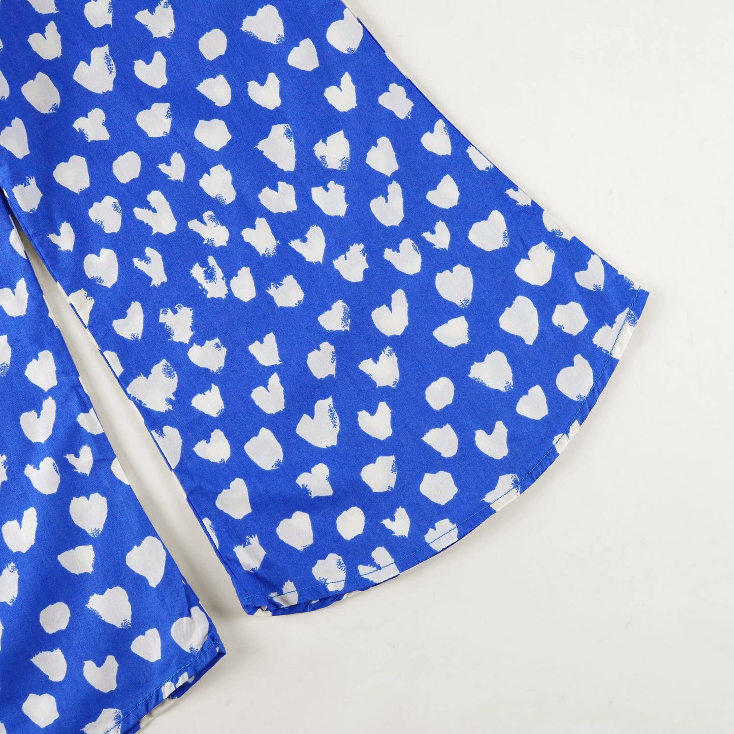 Frock with Bell Bottom- Blue Hearts - Maa Sadqay