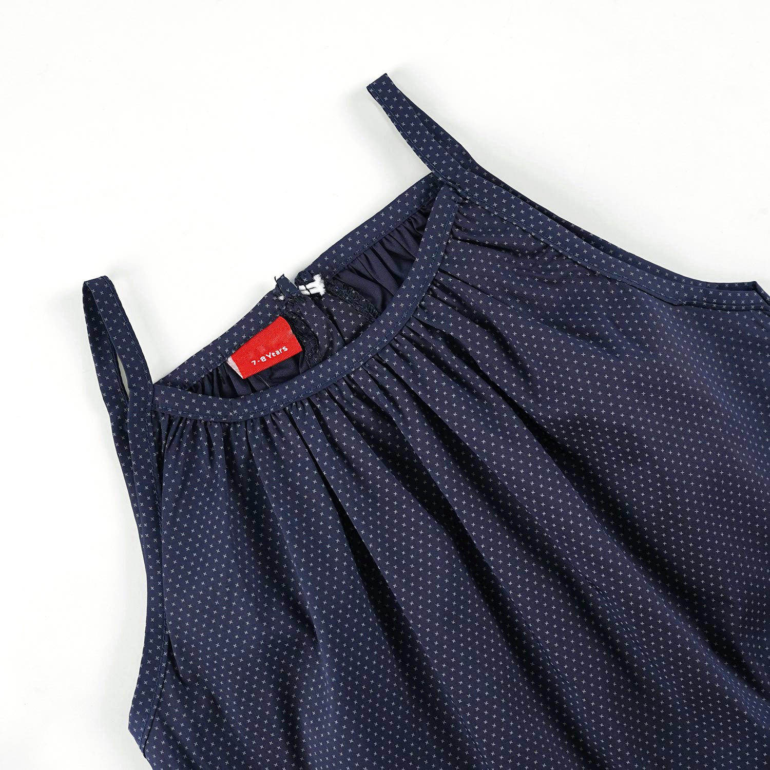 Dotted Navy- Sleeveless Bell Jumper suit - Maa Sadqay