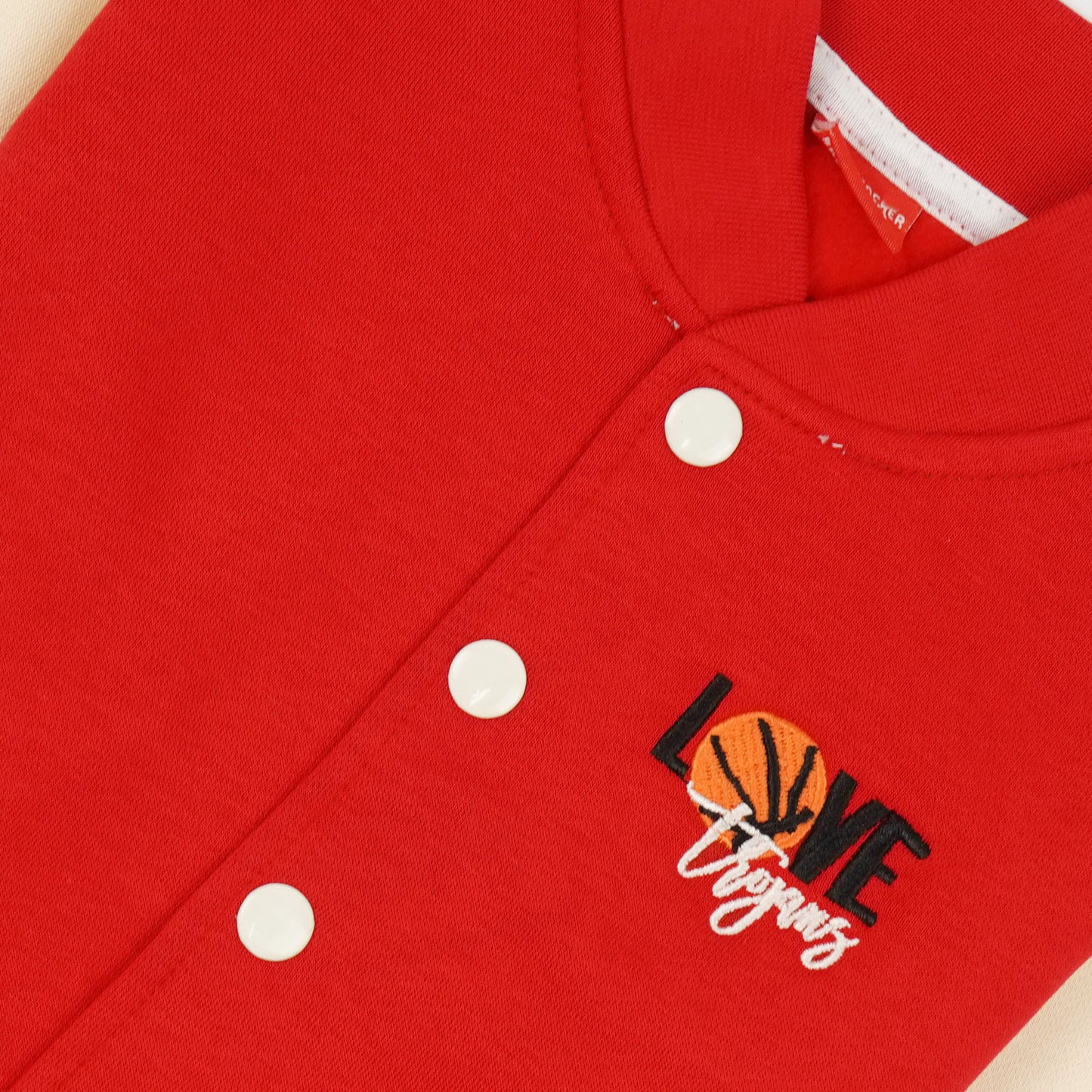 BaseBall Fleece Jacket-Red