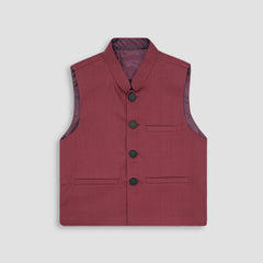 Boys Waistcoat -Maroon -WC31 - Maa Sadqay
