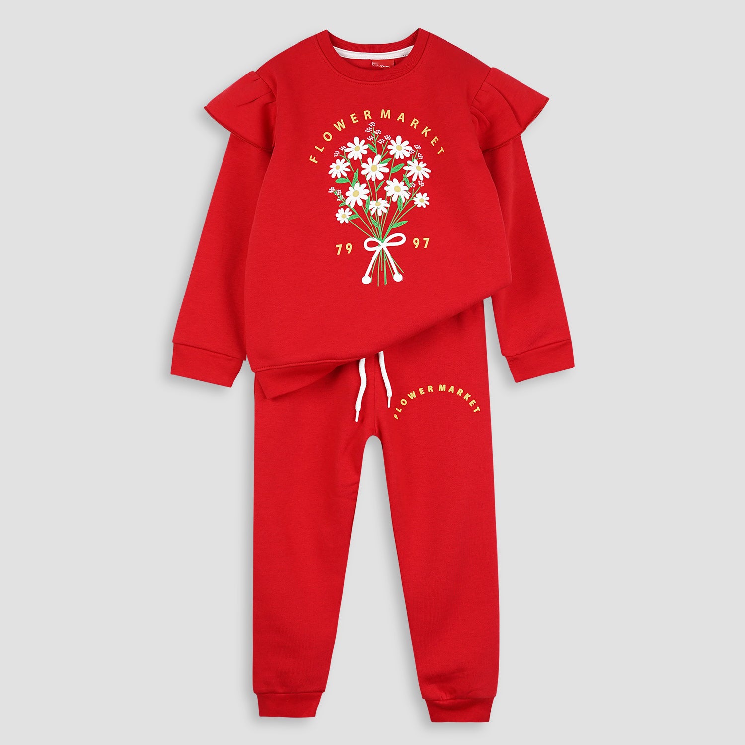 Flower Market Fleece Jogger Suits - Maa Sadqay