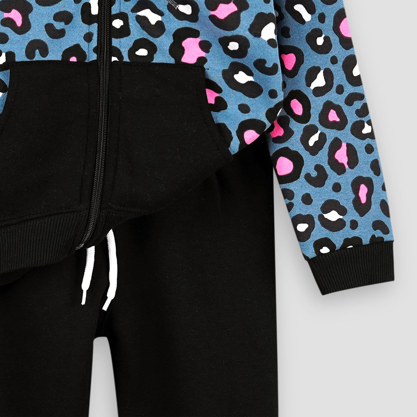 Zipper Cheetah Fleece Jogger Suits - Maa Sadqay