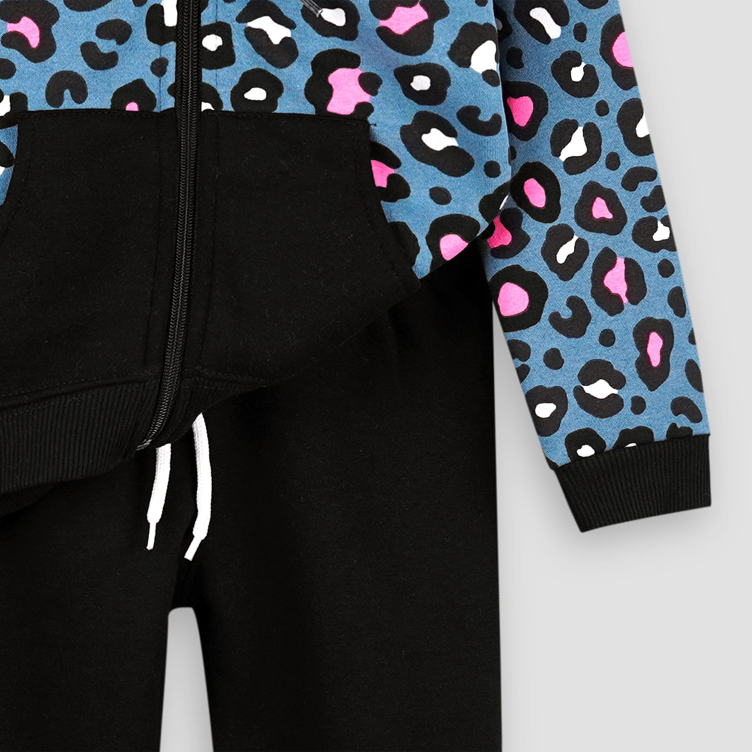 Zipper Cheetah Fleece Jogger Suits - Maa Sadqay