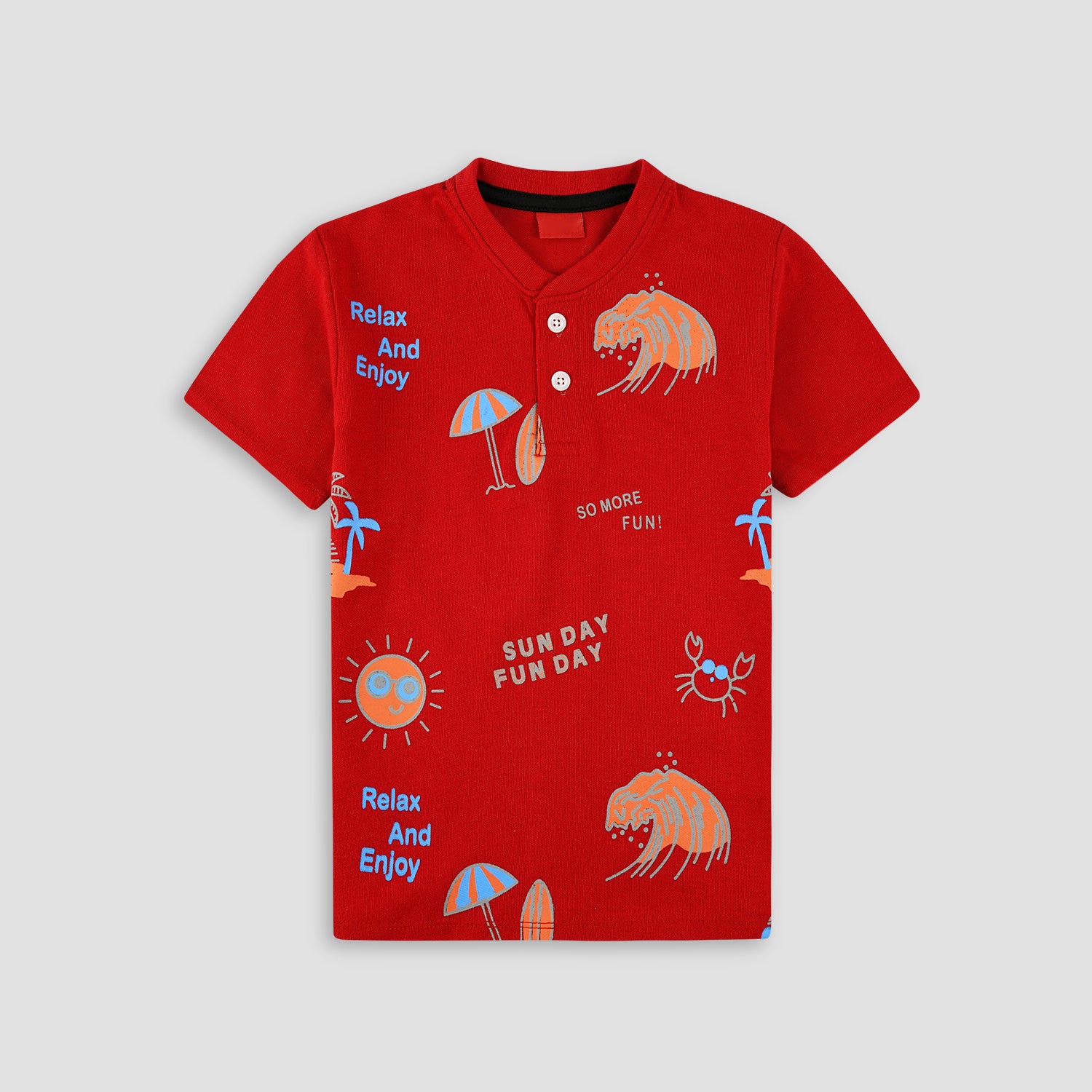 Summer Vibes Henley Polo Shirt  -HP017 - Maa Sadqay