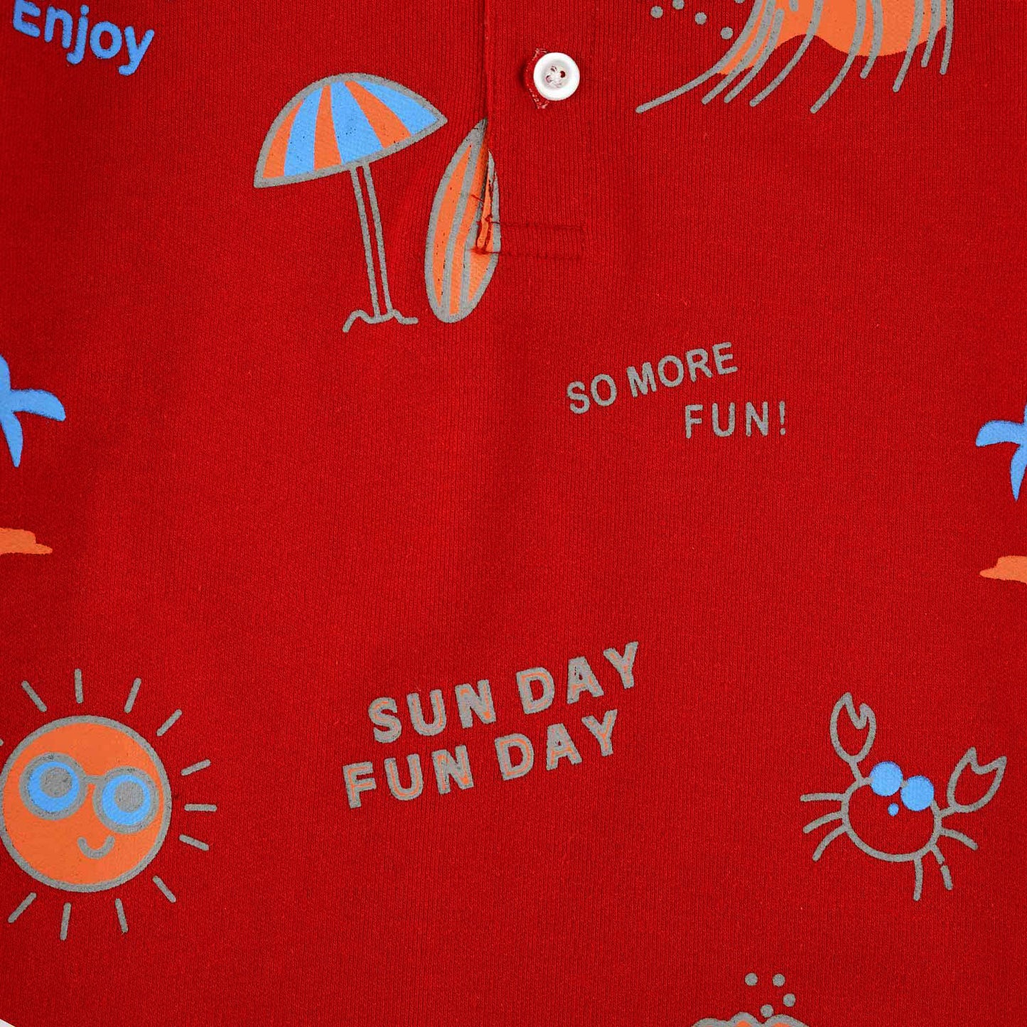 Summer Vibes Henley Polo Shirt  -HP017 - Maa Sadqay