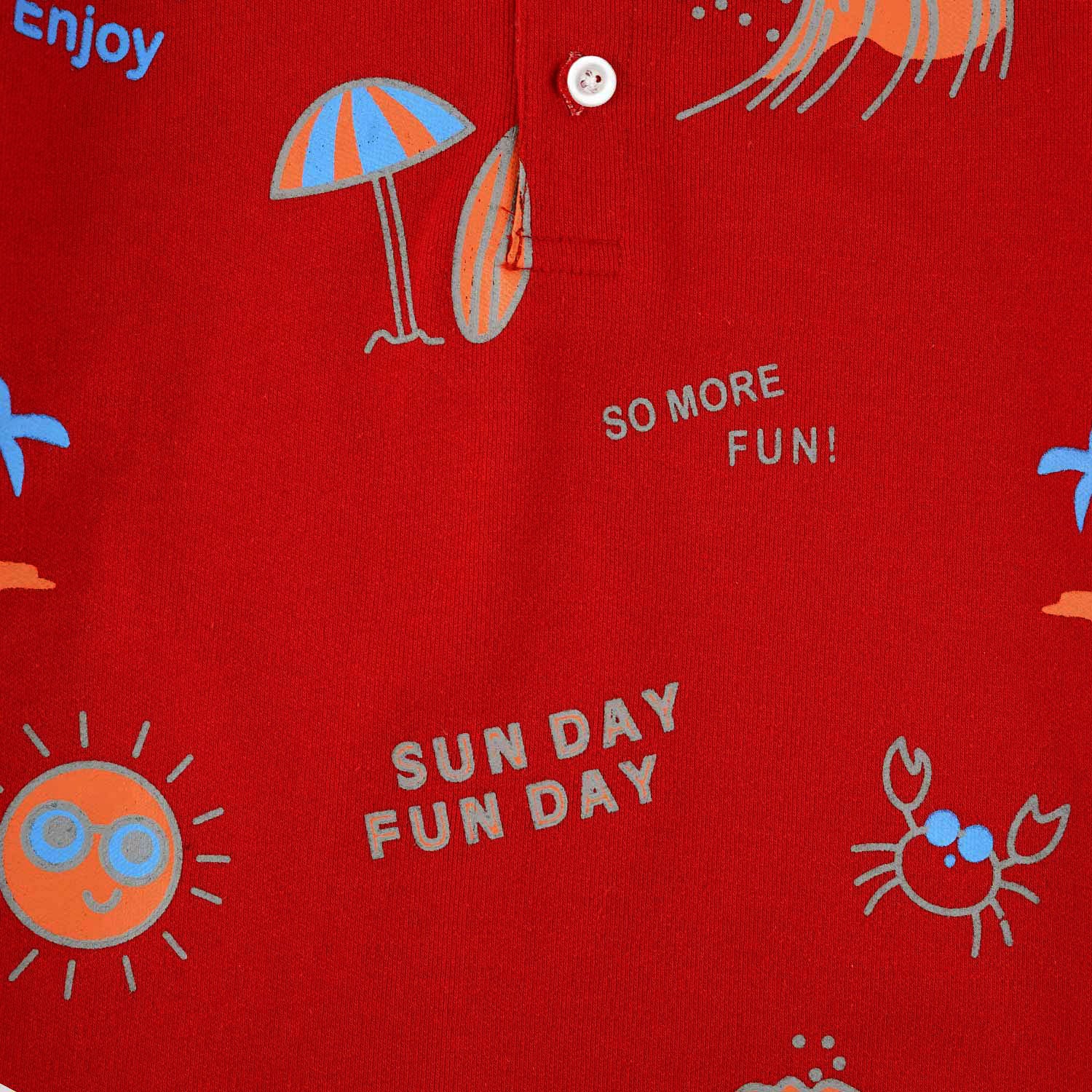 Summer Vibes Henley Polo Shirt  -HP017 - Maa Sadqay