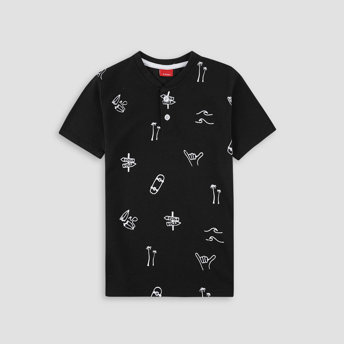 Surfing Joy Henley Polo Shirt  -HP018 - Maa Sadqay