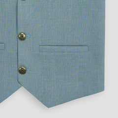 Boys Waistcoat V-Neck Royal Soft Blue -WC17 - Maa Sadqay