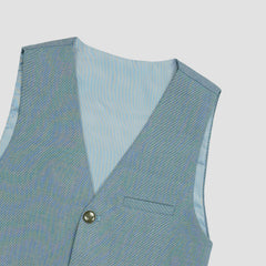 Boys Waistcoat V-Neck Royal Soft Blue -WC17 - Maa Sadqay