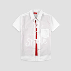 White Double Shirt - Smile -DS110 - Maa Sadqay