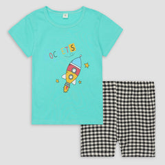 Kids Cotton T-Shirt & Shorts Set |ROCKETS -CS1130 - Maa Sadqay
