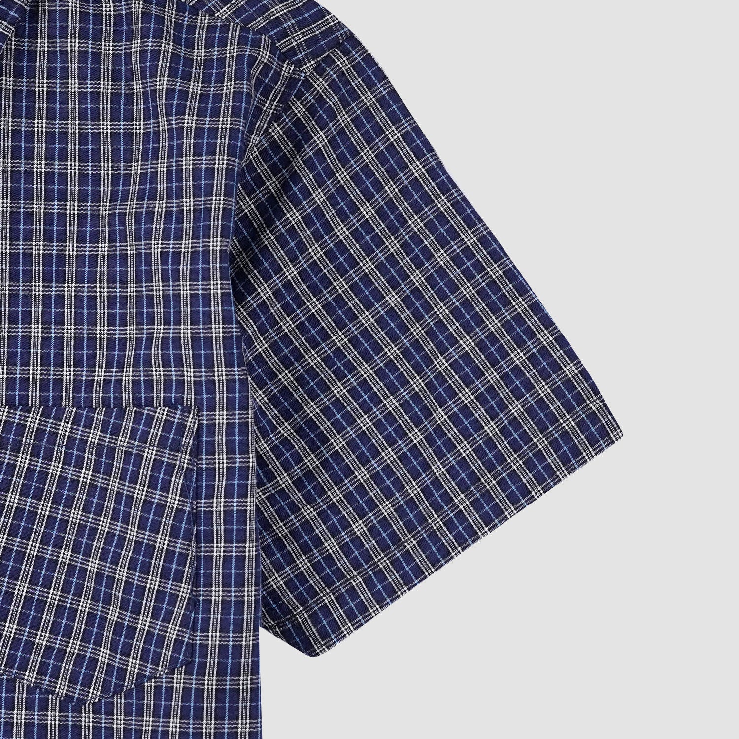Navy Check Double Shirt - Smile -DS107 - Maa Sadqay