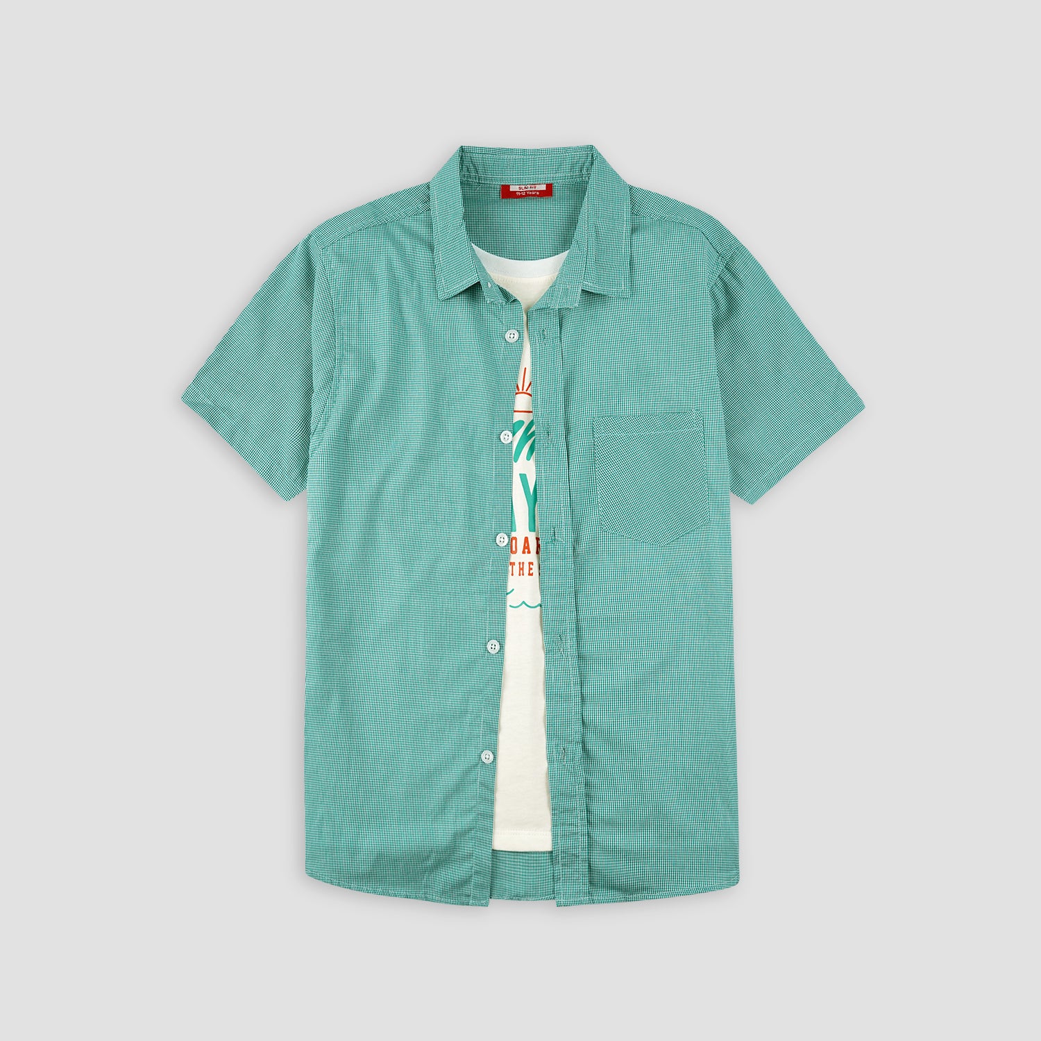 Cool Green Double Shirt-Summer Days -DS104 - Maa Sadqay