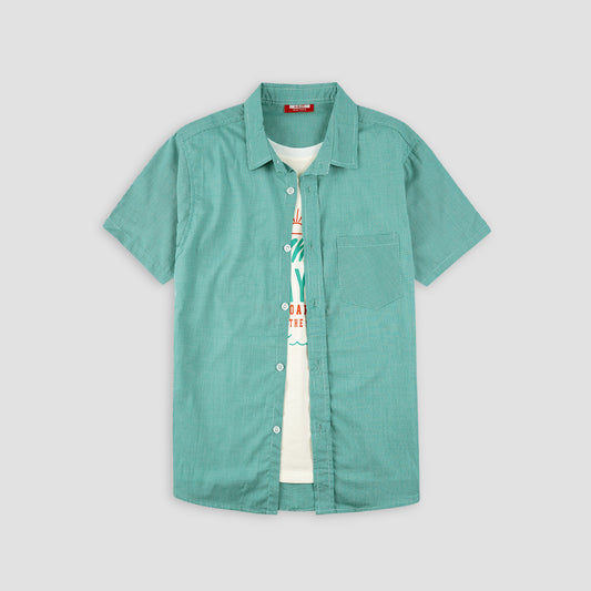 Cool Green Double Shirt-Summer Days -DS104 - Maa Sadqay