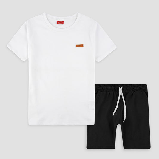 Basic White & Black: Shirt & Short Set -SN001 - Maa Sadqay