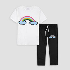 Rainbow-Kids Summer Pajama Suit -PJ04 - Maa Sadqay