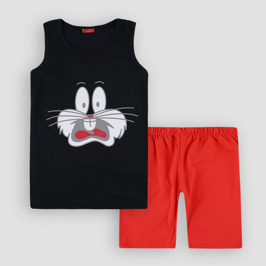 Bunny Sando Suit-Black&Red -SS01 - Maa Sadqay