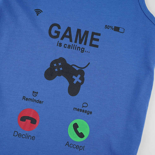 Gamer Blue Sando Suit-Blue-Black -SS05 - Maa Sadqay
