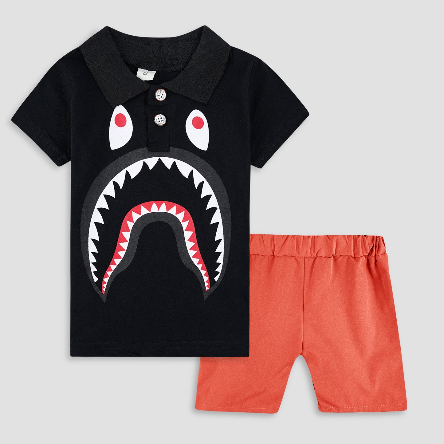 Polo Shirt & Shorts Set |Black Monster -PD102
