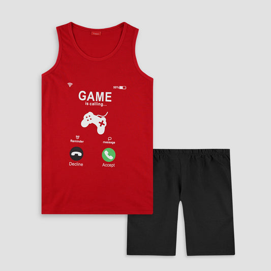 Gamer Red Sando Suit-Red&Black -SS06 - Maa Sadqay