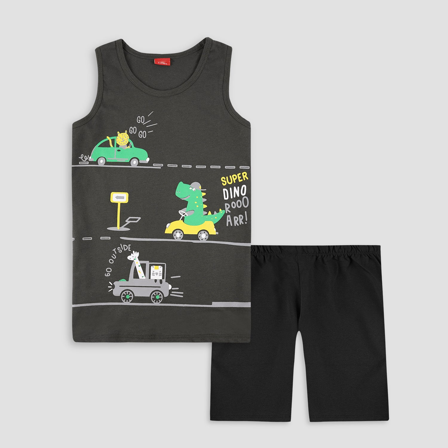 Dino Ride Sando Suit-Grey -SS03 - Maa Sadqay
