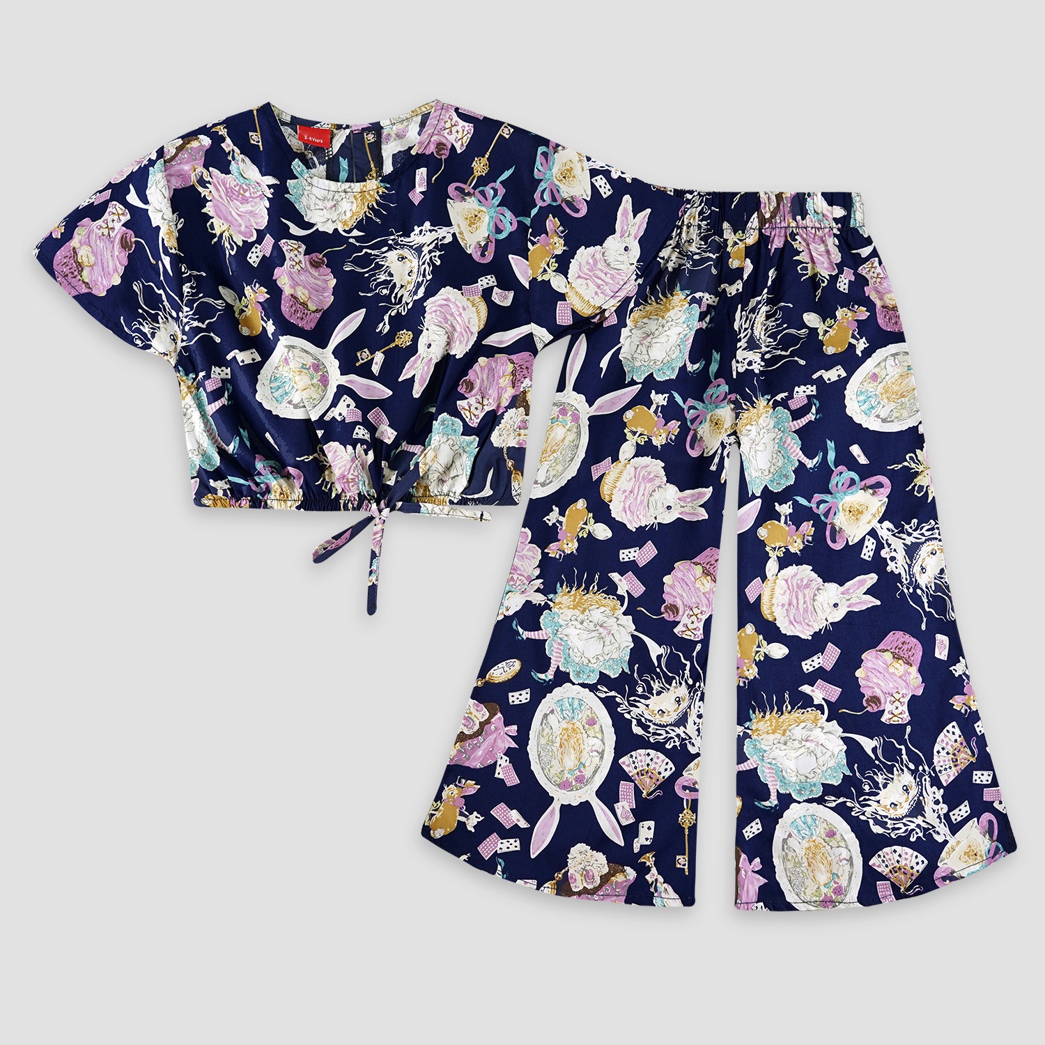 Bunny Lover -Girl crop-top with Bell Bottom -CT103 - Maa Sadqay