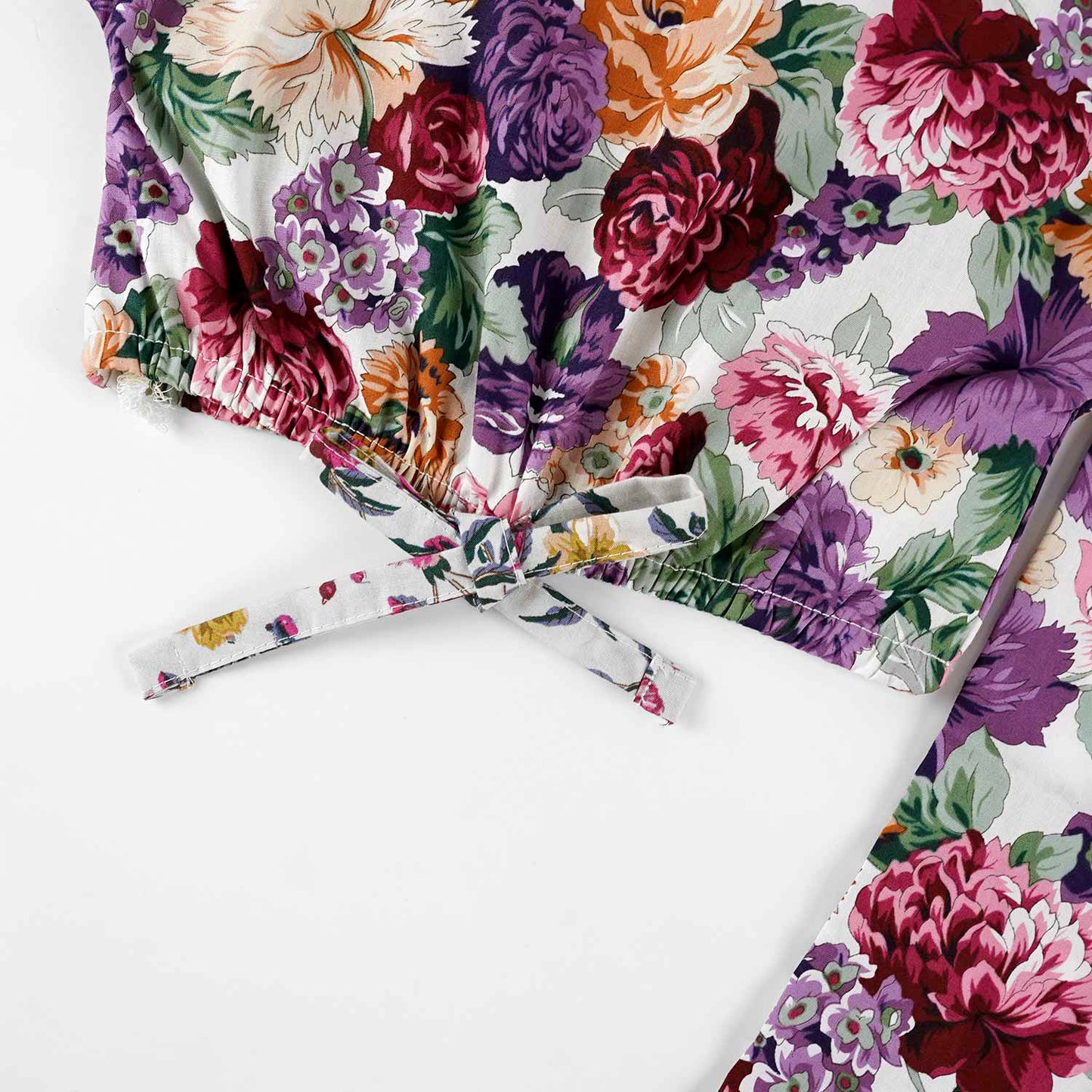Vibrant Floral -Crop-top with Bell Bottom -CT124 - Maa Sadqay