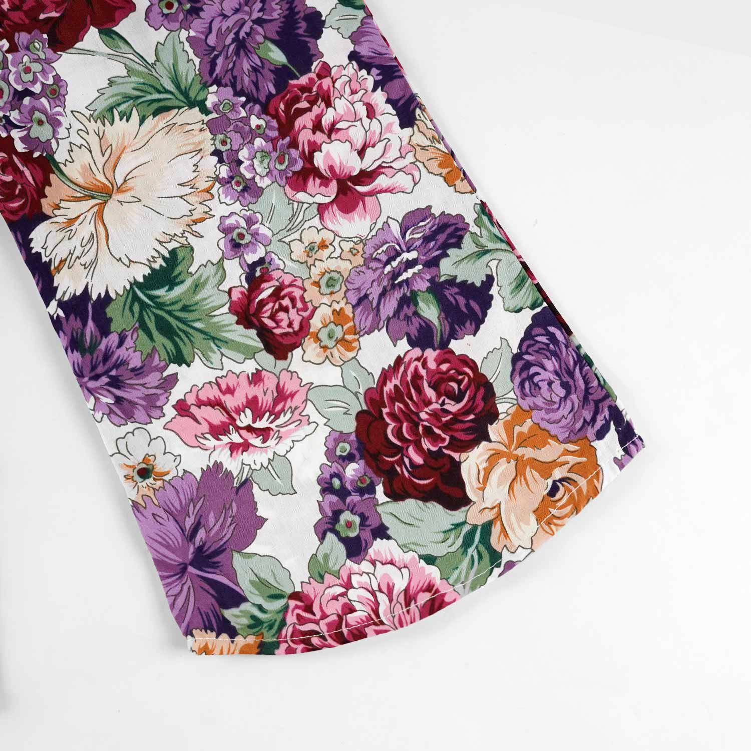 Vibrant Floral -Crop-top with Bell Bottom -CT124 - Maa Sadqay