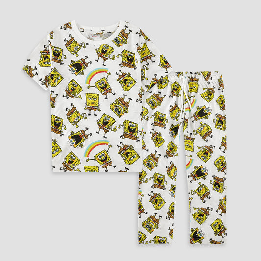 Sponge Bob-Kids Pajama Suit -PJ05 - Maa Sadqay