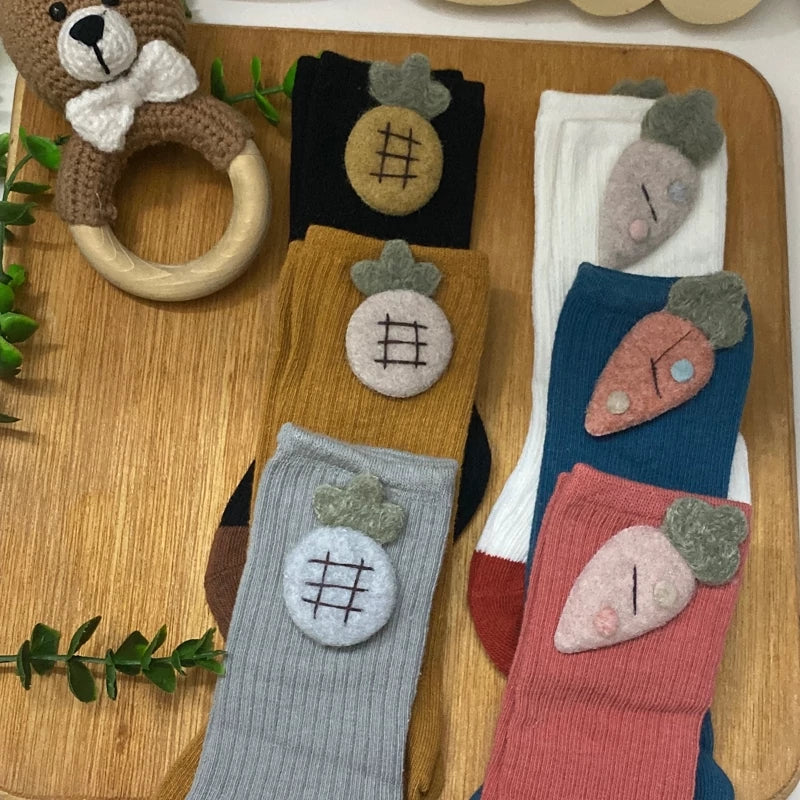 Toddler Knee-High Thick Cotton Socks – 3d,Anti-Slip, Seamless Long Socks for Baby Boys & Girls